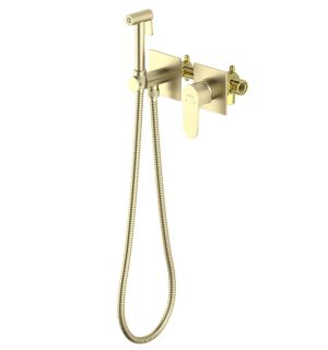 Гигиенический душ со смесителем Aquatek Оберон AQ1220BG шлифованное золото